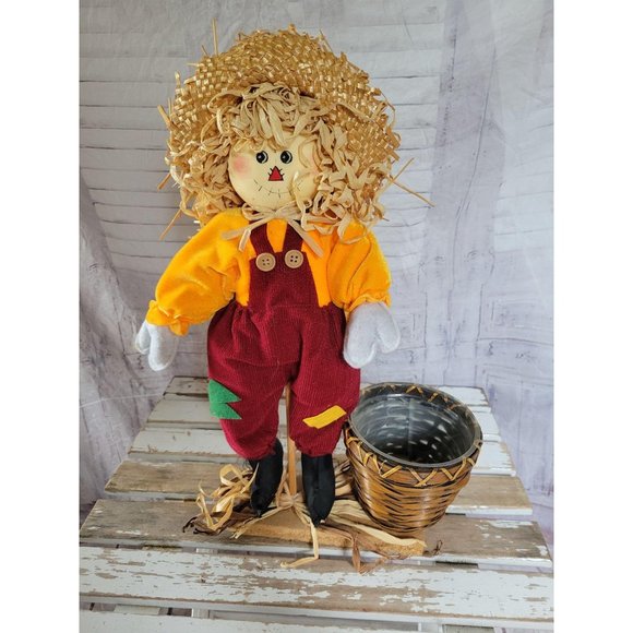 Scarecrow baskets Thanksgiving fall country folk a - Picture 1 of 7